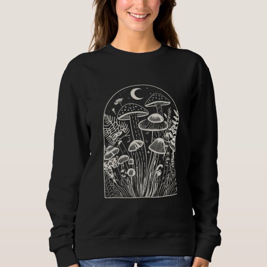 Sweatshirt Cottage core mushrooms (Devant)