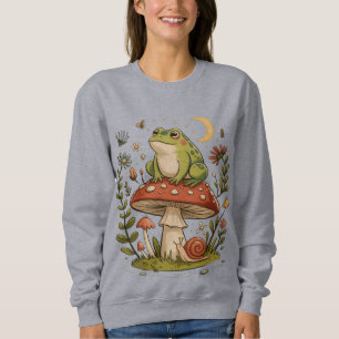 Sweatshirt Cottagecore Grenouille Champignon Toadstool Forêt