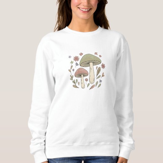 Sweatshirt Cottagecore Mushroom Botanical Graphic (Devant)