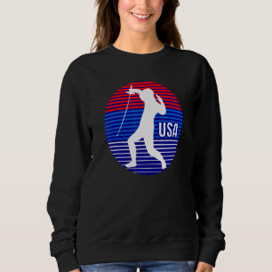 Sweatshirt Couche de soleil rétro de clôture Usa Fencer