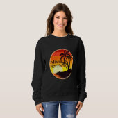 Sweatshirt Coucher de soleil à Miami Floride, Palmiers, Plage (Devant entier)