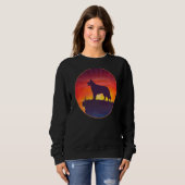 Sweatshirt Coucher de soleil de chien berger blanc (Devant entier)