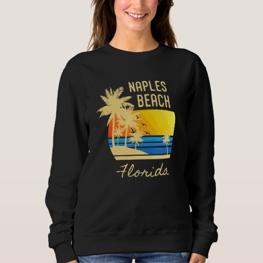 Sweatshirt Coucher de soleil de couleur rétro Naples Floride (Devant)