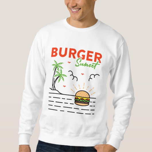 Sweatshirt Coucher de soleil de hamburger (Devant)