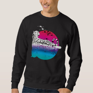 Sweatshirt Coucher de soleil de tigre blanc
