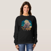 Sweatshirt Coucher de soleil d'éléphant vintage Afrique Inde  (Devant entier)