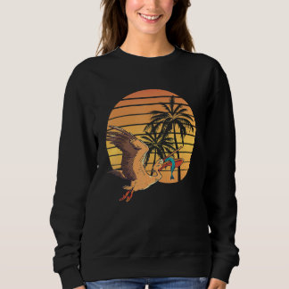 Sweatshirt Coucher de soleil d'été Pélican Oiseau Animal Pois