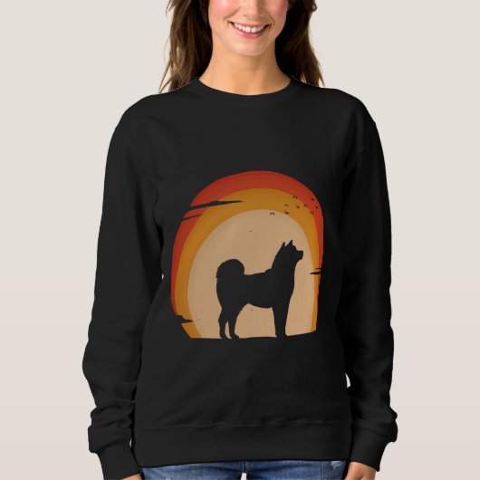 Sweatshirt Coucher de soleil Husky vintage (Devant)