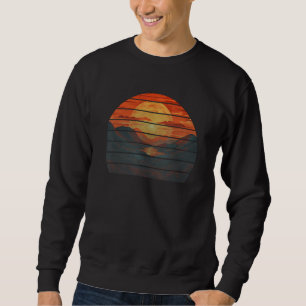 Sweatshirt Coucher de soleil orange rétro vintage sur lac et