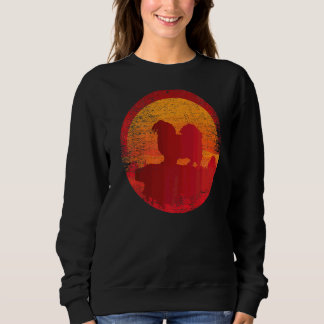 Sweatshirt Coucher de soleil rétro de Chien Espagnol Tibétain