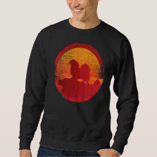 Sweatshirt Coucher de soleil rétro de Chien Espagnol Tibétain