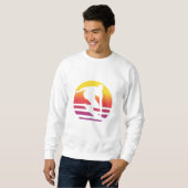Sweatshirt Coucher de soleil surfeur Rétro (Devant entier)