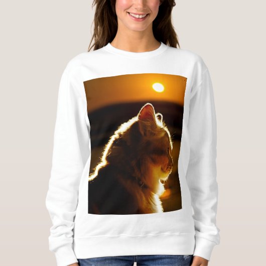Sweatshirt Coucher du soleil de chats (Devant)