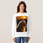 Sweatshirt Coucher du soleil de chats (Devant entier)