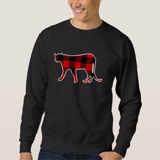Sweatshirt Cougar Red Buffalo Plaid Puma Animal Matching Pj F (Devant)