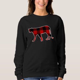 Sweatshirt Cougar Red Buffalo Plaid Puma Animal Matching Pj F