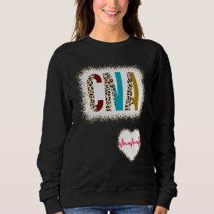 Sweatshirt Couleur Cna Bleu Demi-Leopard Soins coeur pulvéris