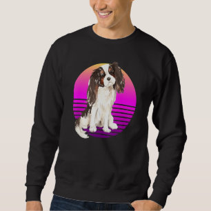 Sweatshirt Couleur Tri Cavalier King Spaniel Pup Retro Col