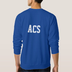 Sweatshirt Couleurs et lettres scolaires bleu royal et blanc