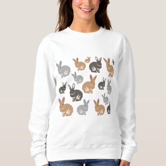 Sweatshirt Couleurs neutres du Motif de lapin mou (Devant)