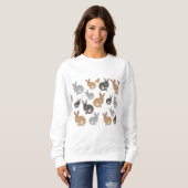 Sweatshirt Couleurs neutres du Motif de lapin mou (Devant entier)