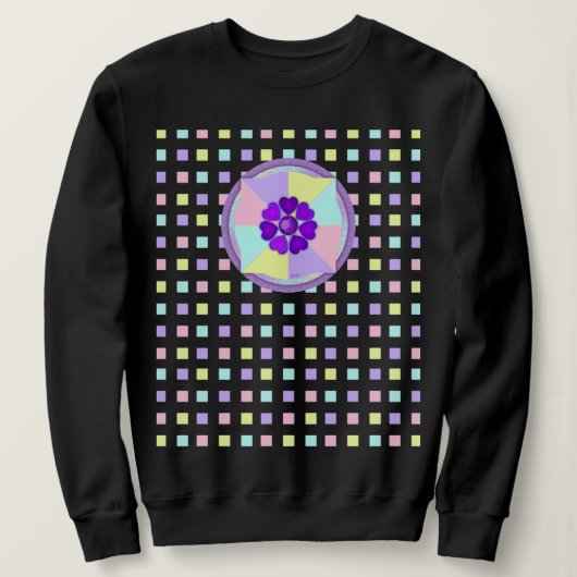 Sweatshirt Couleurs pastel & coeurs violets battre (Design devant)