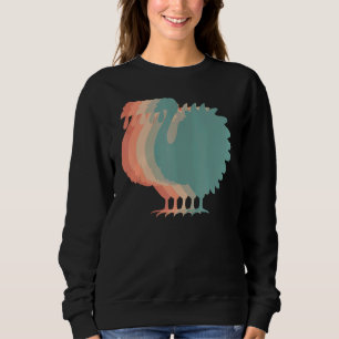 Sweatshirt Couleurs Rétro de Dinde Stylées Dindes Colorées Me