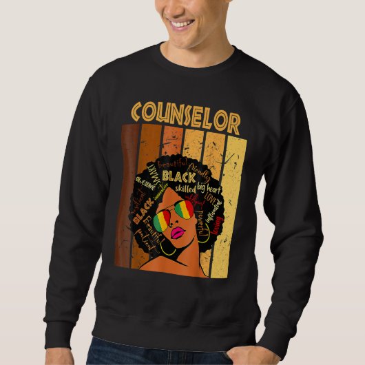 Sweatshirt Counselor Afro African American Women Black Histor (Devant)
