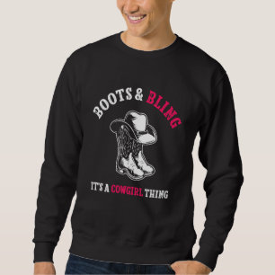 Sweatshirt Country Life Western Boots And Bling C'est un cowg