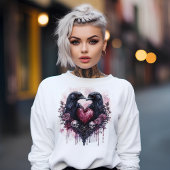 Sweatshirt Couple Corbeau Gothique