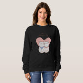 Sweatshirt Couple of cute cats with heart love Happy Valentin (Devant entier)