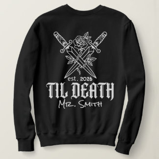 Sweatshirt Couple personnalisé jusqu'à la mort Mariée gothiqu