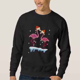 Sweatshirt Couple rose mignon Flamant rose d'amour Santa Chap