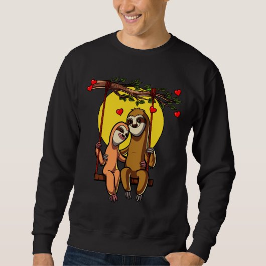 Sweatshirt Couple Sloth mignon (Devant)
