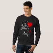 Sweatshirt Couples Matching My Heart Belong to Amy My Love (Devant entier)