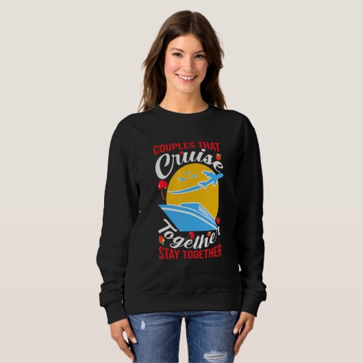 Sweatshirt Couples Qui Croisent Ensemble Restent Rétro D (Devant entier)