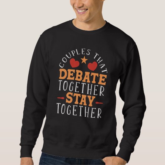 Sweatshirt Couples qui débattent ensemble Équipe de débat 1 (Devant)