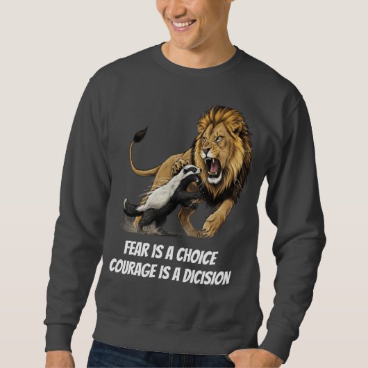 Sweatshirt Courage Lion T-Shirt – Fearless Mindset (Devant)