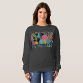 Sweatshirt Courbes et points avec feuilles (Devant entier)