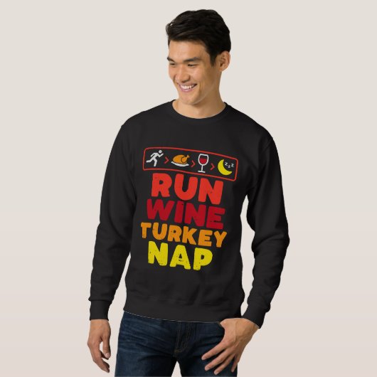 Sweatshirt Coureur de Thanksgiving Run Vine Sticker (Devant entier)