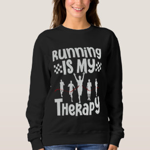 Sweatshirt Coureur LA COURSE EST MA THÉRAPIE Course Drôle Mar