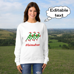 Sweatshirt Coureurs de noël de texte personnalisé