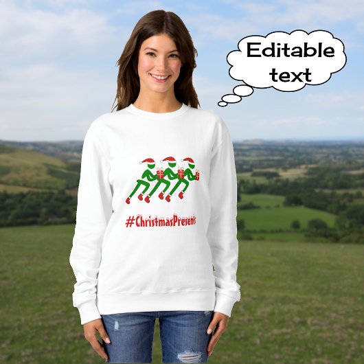 Sweatshirt Coureurs de noël de texte personnalisé
