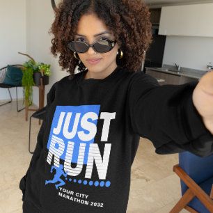 Sweatshirt Courez juste Blue Marathon Coureur de course fémin