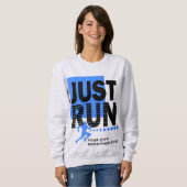 Sweatshirt Courez juste Blue Marathon Course de piste féminin (Devant entier)