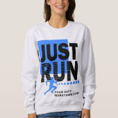 Sweatshirt Courez juste Blue Marathon Course de piste féminin (Devant)