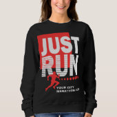 Sweatshirt Courez la course de marathon rouge foncé féminin (Devant)