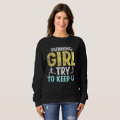 Sweatshirt Courir Une Fille Essaie De Garder Les Femmes Vinta (Devant entier)