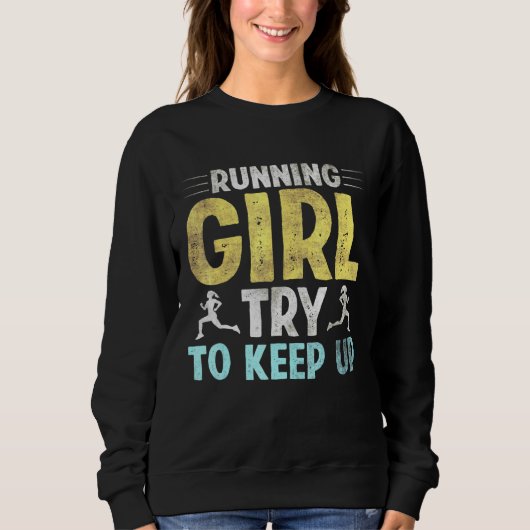 Sweatshirt Courir Une Fille Essaie De Garder Les Femmes Vinta (Devant)
