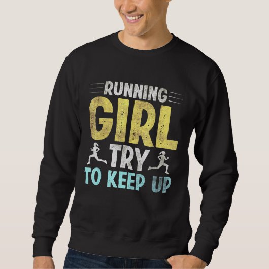 Sweatshirt Courir Une Fille Essaie De Garder Les Femmes Vinta (Devant)